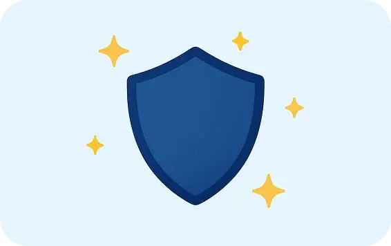 Illustration eines Schutzschildes, Symbol für Invest4Kids Finanzprodukte und Sicherheit für Familien